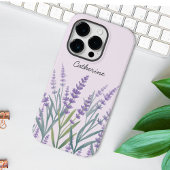 Paarse Lavendel Waterverf Bloemen Case-Mate iPhone Case