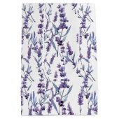 Paarse Lavendel Waterverf Bloemen Medium Cadeauzakje (Achterkant)