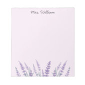 Paarse Lavendel Waterverf Bloemen Notitieblok (Voorkant)