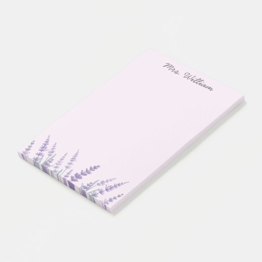 Paarse Lavendel Waterverf Bloemen Post-it® Notes (Schuin)