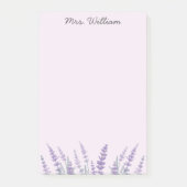 Paarse Lavendel Waterverf Bloemen Post-it® Notes (Voorkant)