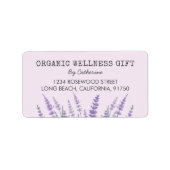 Paarse Lavendel Waterverf Bloemen Retouradres Etiket (Voorkant)