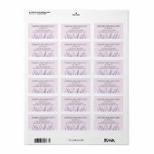Paarse Lavendel Waterverf Bloemen Retouradres Etiket (Full Sheet)