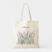 Paarse Lavendel Waterverf Bloemen Tote Bag (Achterkant)