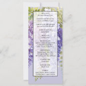 Paarse lavendel waterverf Bloemen Wisteria bruilof (Achterkant)