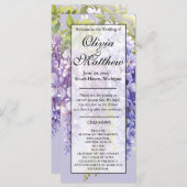 Paarse lavendel waterverf Bloemen Wisteria bruilof (Voorkant / Achterkant)