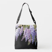 Paarse lavendel waterverf bloemenwisteria lila crossbody tas (Achterkant)