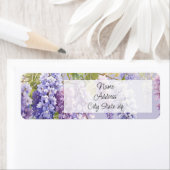 Paarse lavendel waterverf bloemenwisteria lila etiket (Insitu)
