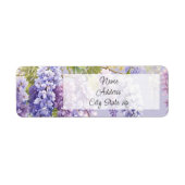 Paarse lavendel waterverf bloemenwisteria lila etiket (Voorkant)