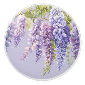 Paarse lavendel waterverf bloemenwisteria lila keramische knop (Voorkant)