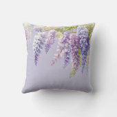 Paarse lavendel waterverf bloemenwisteria lila kussen (Achterkant)