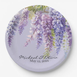 Paarse lavendel waterverf bloemenwisteria lila papieren bordje