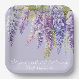 Paarse lavendel waterverf bloemenwisteria lila papieren bordje