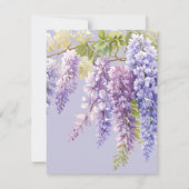 Paarse lavendel waterverf bloemenwisteria lila save the date (Achterkant)