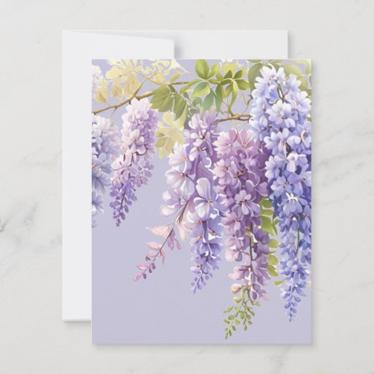 Paarse lavendel waterverf bloemenwisteria lila save the date (Achterkant)