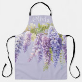 Paarse lavendel waterverf bloemenwisteria lila schort (Voorkant)