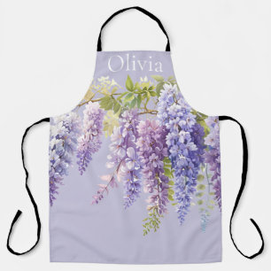 Paarse lavendel waterverf bloemenwisteria lila schort