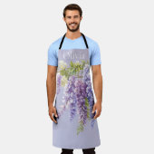 Paarse lavendel waterverf bloemenwisteria lila schort (Gedragen)