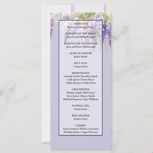 Paarse lavendel waterverf bloemisterij wisteria se (Achterkant)