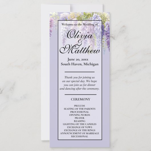 Paarse lavendel waterverf bloemisterij wisteria se (Voorkant)