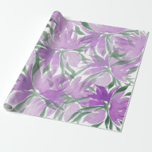 Paarse Lavendel Waterverf Elegante Bloemen