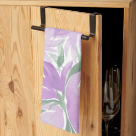 Paarse Lavendel Waterverf Elegante Bloemen Theedoek