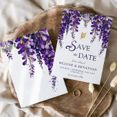 Paarse Lavendel Waterverf Floral Elegant Bruiloft Save The Date
