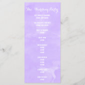 Paarse lavendel waterverf huwelijksprogramma programmakaart (Achterkant)