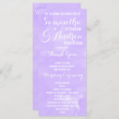 Paarse lavendel waterverf huwelijksprogramma programmakaart (Voorkant / Achterkant)