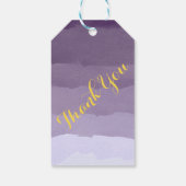 Paarse lavendel waterverf ombre streep Dank u Cadeaulabel (Achterkant)