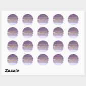Paarse lavendel waterverf ombre streep Dank u Ronde Sticker (Vel)