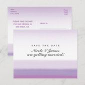 Paarse lavendel waterverf save the date ansichtkaa aankondigingskaart (Voorkant / Achterkant)
