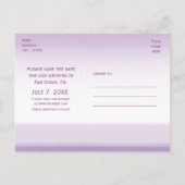 Paarse lavendel waterverf save the date ansichtkaa aankondigingskaart (Achterkant)