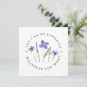  Paarse & Lavendel Waterverf Wildflower (Staand voorkant)