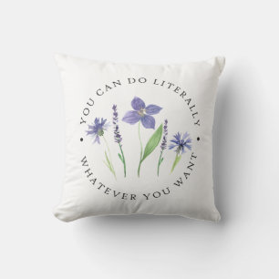 Paarse & Lavendel Waterverf Wildflower Kussen