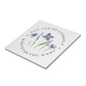  Paarse & Lavendel Waterverf Wildflower Tegeltje (Zijkant)