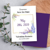 Paarse Lavendel Waterverf Wisteria Floral Save The Date