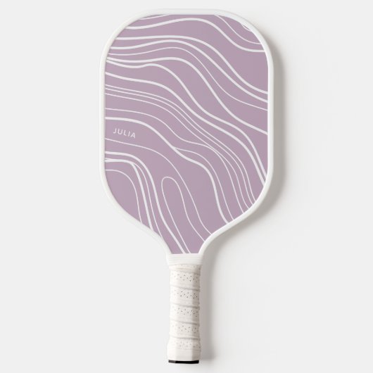 Paarse Lavendel Wave Modern gepersonaliseerd Pickleball Paddle (Achterkant)