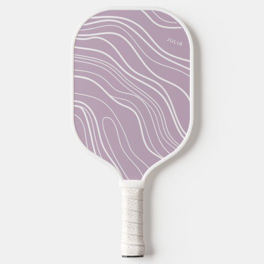 Paarse Lavendel Wave Modern gepersonaliseerd Pickleball Paddle (Voorkant)