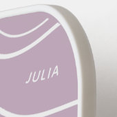 Paarse Lavendel Wave Modern gepersonaliseerd Pickleball Paddle (Links Detail)