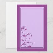 Paarse & lavendel wervelingen en krullen Briefpapi Briefpapier (Voorkant / Achterkant)