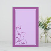 Paarse & lavendel wervelingen en krullen Briefpapi Briefpapier (Staand voorkant)