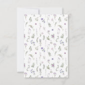 Paarse lavendel wildflower bruiloft RSVP kaarten (Achterkant)