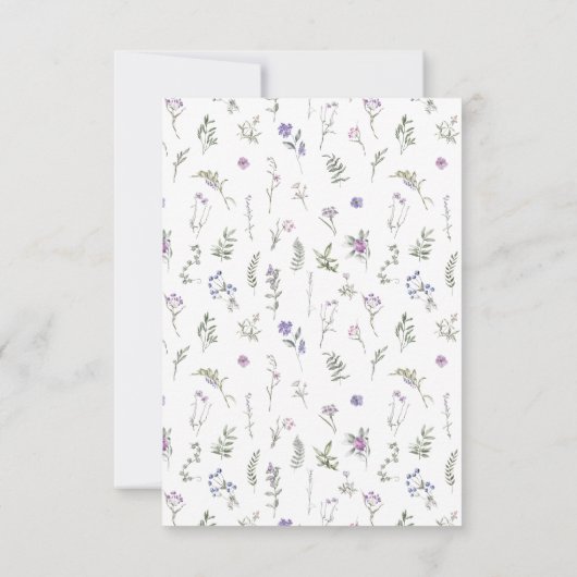 Paarse lavendel wildflower bruiloft RSVP kaarten (Achterkant)