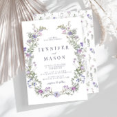 Paarse lavendel wildflower bruiloft uitnodiging