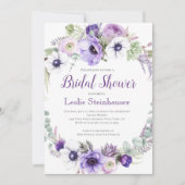 Paarse Lavendel Wit Bloemen Vrijgezellenfeest | Kaart (Voorkant)