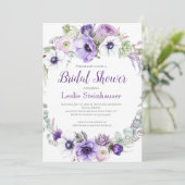 Paarse Lavendel Wit Bloemen Vrijgezellenfeest | Kaart (Staand voorkant)