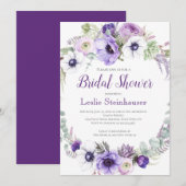 Paarse Lavendel Wit Bloemen Vrijgezellenfeest | Kaart (Voorkant / Achterkant)