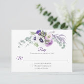 Paarse Lavendel Wit RSVP (Staand voorkant)