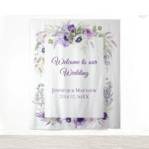 Paarse lavendel & witte anemoon bloemen | Tapijt